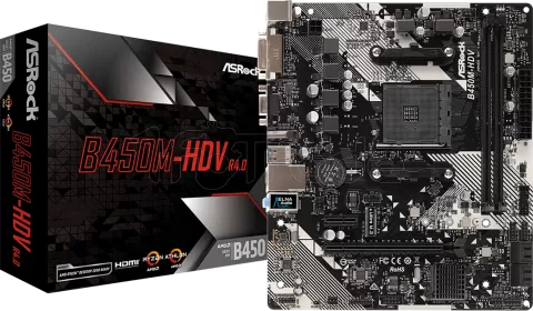 Photo de Carte Mère ASRock B450M-HDV R4.0 (AM4) Micro ATX