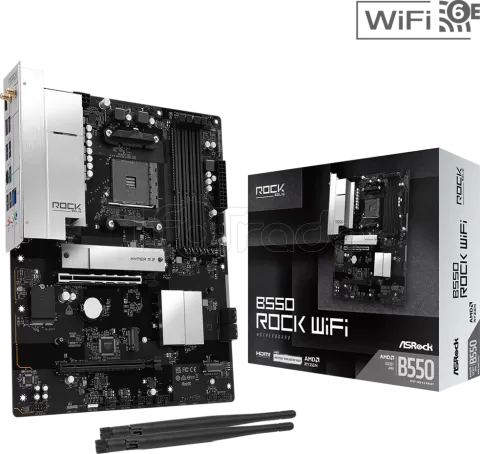 Photo de Carte Mère ASRock B550 Rock WiFi (AM4)
