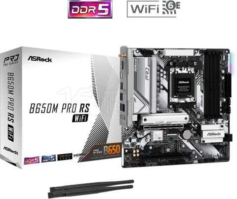 Photo de Carte Mère ASRock B650M Pro RS WiFi (AM5) Micro ATX