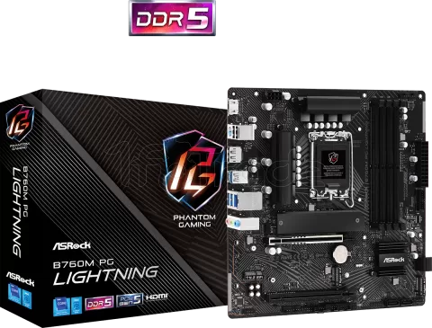 Photo de Carte Mère ASRock B760M PG Lightning DDR5 (Intel LGA 1700) Micro ATX