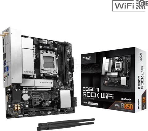 Photo de Carte Mère ASRock B850M Rock WiFi (AM5) Micro ATX