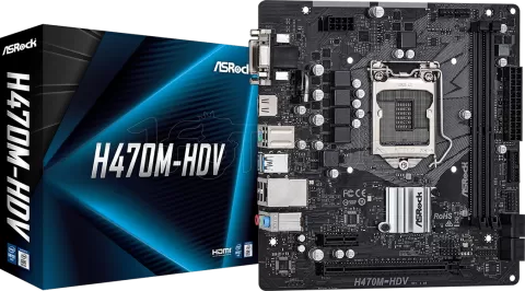 Photo de Carte Mère Asrock H470M-HDV (Intel LGA 1200) Micro ATX