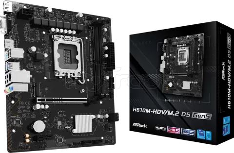Photo de Carte Mère ASRock H610M-HDV/M.2 D5 Gen5 (Intel LGA 1700) Micro ATX