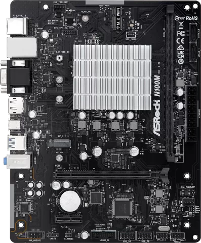 Photo de Carte Mère ASRock N100M avec Processeur Intel N100 (3,4Ghz) - Micro ATX