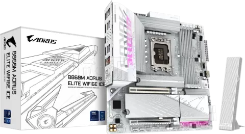 Photo de Carte Mère Gigabyte B860 Aorus Elite WiFi6E Ice (Intel LGA 1851)