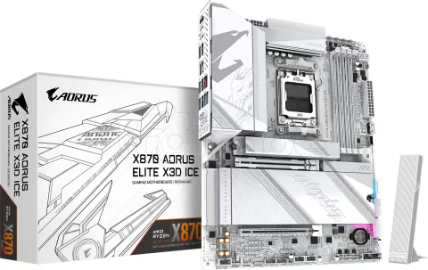 Photo de Carte Mère Gigabyte X870 Aorus Elite X3D Ice (AMD AM5)
