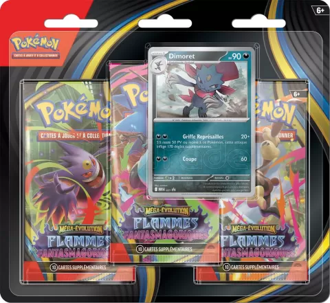 Photo de Carte Pokemon : ME02 3 Pack Flammes Fantasmagoriques (Fr)