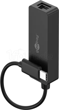 Photo de Carte Réseau Goobay USB-C vers RJ45 Gigabit (Noir)