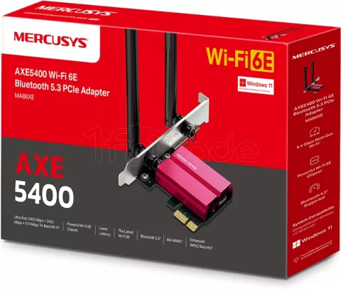 Photo de Carte Réseau PCIe WiFi 6E/Bluetooth 5.2 Mercusys MA86XE