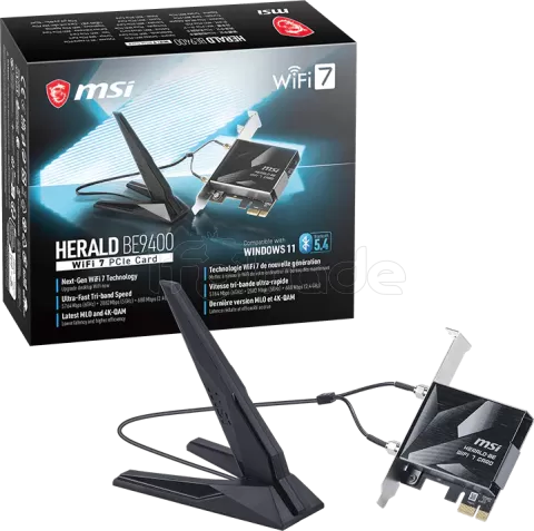 Photo de Carte Réseau PCIe WiFi 7 MSI Herald (BE9400)