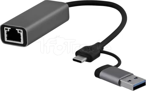 Photo de Carte Réseau USB 3.0 Type A/C T'nB vers RJ45 Gigabit (Gris)