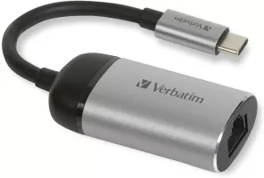Photo de Carte Réseau USB 3.0 Type C Verbatim vers RJ45 Gigabit (Gris)
