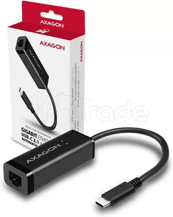 Photo de Carte Réseau USB-C 3.1 Axagon ADE-SRC vers RJ45 Gigabit (Gris)