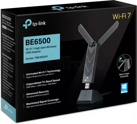Photo de Carte Réseau USB WiFi 7/Bluetooth TP-Link Archer TBE400UH (BE6500)