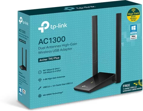 Photo de Carte Réseau USB WiFi TP-Link Archer T4U Plus (AC1300)