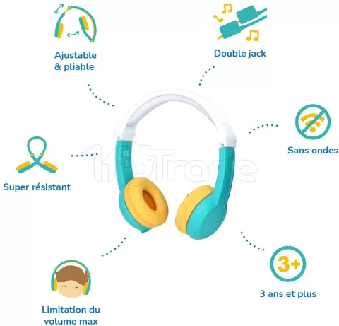 Photo de Casque Audio pour enfants Lunii Octave (Bleu/Jaune)