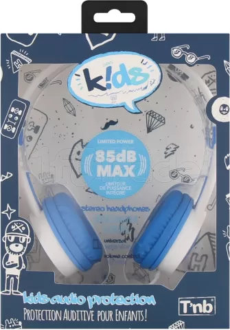 Photo de Casque filaire pour enfants T'nB Kids (Blanc/Bleu)