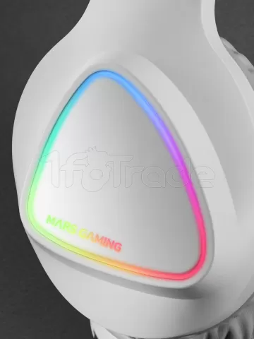 Photo de Casque Gamer filaire Mars Gaming MH222 RGB (Blanc)