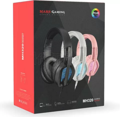 Photo de Casque Gamer filaire Mars Gaming MH320 RGB (Blanc)