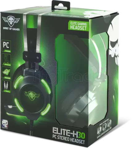 Photo de Casque Gamer filaire Spirit of Gamer Elite-H30 (Noir/Vert)