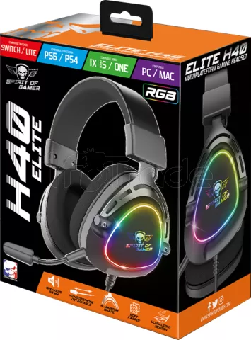 Photo de Casque Gamer filaire Spirit of Gamer Elite H40 RGB (Noir)