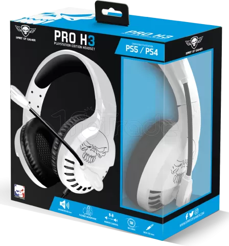 Photo de Casque Gamer filaire Spirit of Gamer Pro H3 PlayStation Edition (Noir/Blanc)