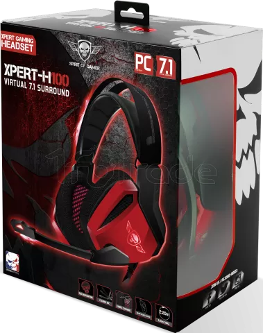 Photo de Casque Gamer filaire Spirit of Gamer Xpert-H100 7.1 (Noir/Rouge)