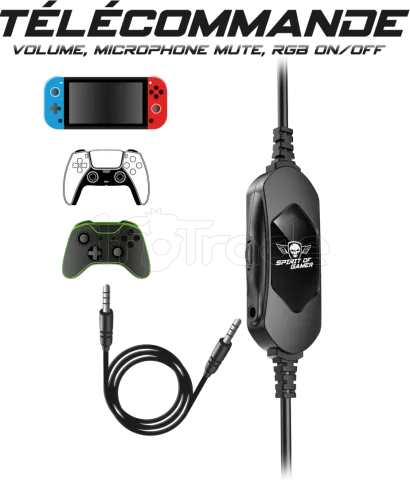 Photo de Casque Gamer filaire Spirit Of Gamer Xpert H700 RGB (Noir/Blanc)