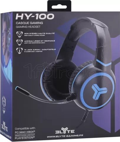 Photo de Casque Gamer filaire T'nB Elyte HY-100 (Noir/Bleu)