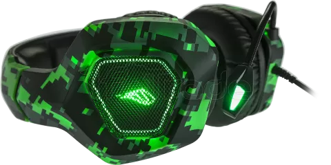 Photo de Casque Gamer filaire Verbatim SureFire Skirmish RGB (Vert)