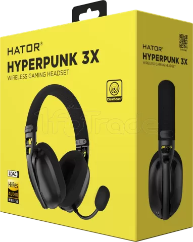 Photo de Casque Gamer sans fil Hator Hyperpunk 3X (Noir)