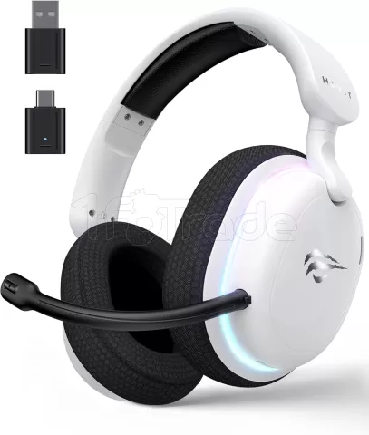 Photo de Casque Gamer sans fil Havit Fuxi H7 RGB (Blanc)