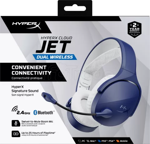 Photo de Casque Gamer sans fil HyperX Cloud Jet (Bleu)