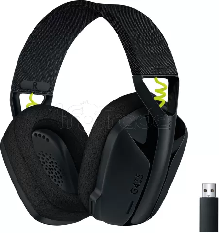 Casque Gamer sans fil Logitech G435 LightSpeed (Noir/Jaune) pour  professionnel, 1fotrade Grossiste informatique