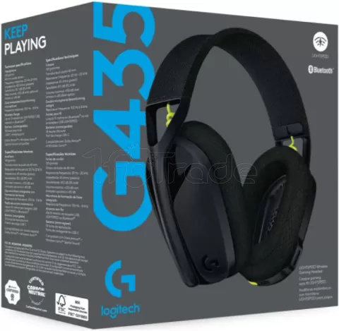 Casque Gamer sans fil Logitech G435 LightSpeed (Noir/Jaune) pour  professionnel, 1fotrade Grossiste informatique