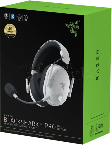 Photo de Casque Gamer sans fil Razer BlackShark V3 Pro PlayStation (Blanc)