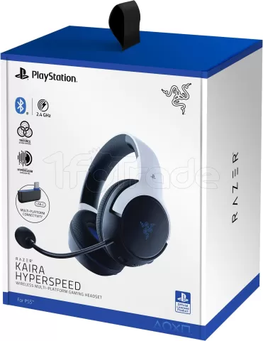 Photo de Casque Gamer sans fil Razer Kaira HyperSpeed (Blanc/Noir)