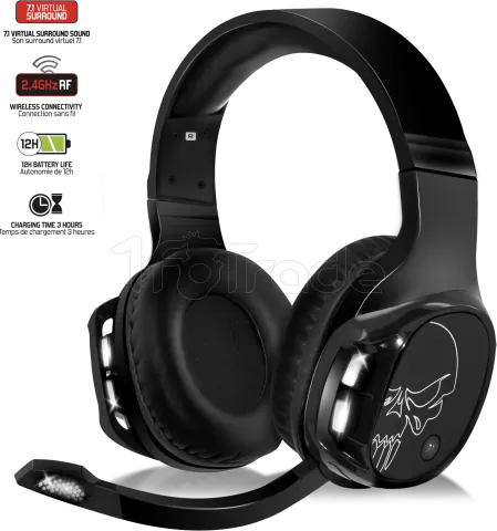 Photo de Casque Gamer sans fil/filaire Spirit of Gamer Xpert-H1100 7.1 (Noir)