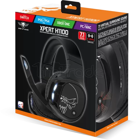 Photo de Casque Gamer sans fil/filaire Spirit of Gamer Xpert-H1100 7.1 (Noir)