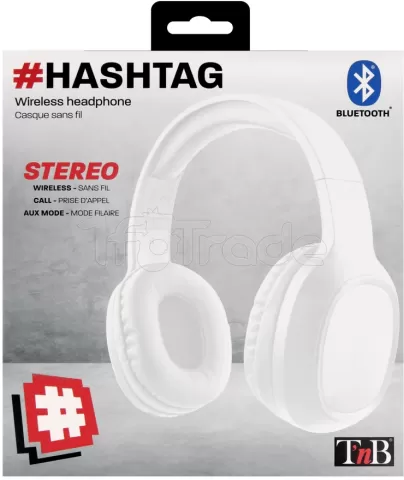 Photo de Casque Micro Bluetooth T'nB Hashtag (Blanc)