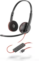 Photo de Casque Micro Plantronics Poly Blackwire C3220 (Noir/Rouge)