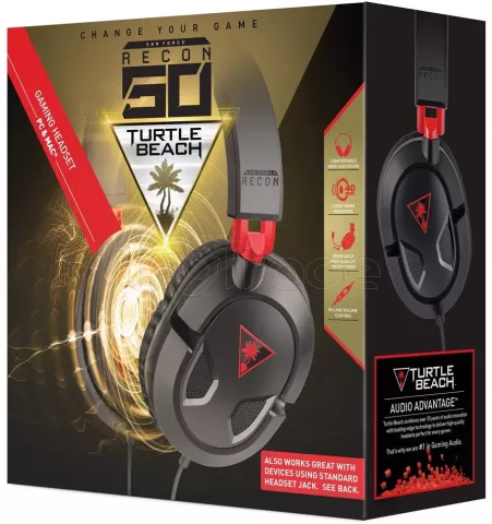 Photo de Casque Micro Turtle Beach Ear Force Recon 50 (compatible PC, Consoles, Tablettes, etc...) (Noir/Rouge)