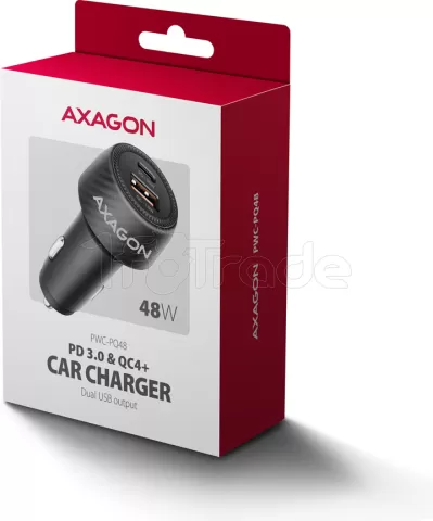 Photo de Chargeur Allume Cigare Axagon PWC-PQ48 - 2x USB-A/C 48W (Noir)