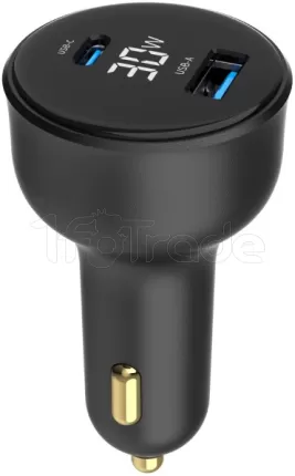 Photo de Chargeur Allume Cigare Gembird 1x USB-C + 1x USB-A 30W (Noir)