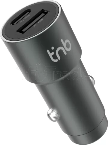 Photo de Chargeur Allume Cigare T'nB 1x USB-A + 1x USB-C 48W (Gris)