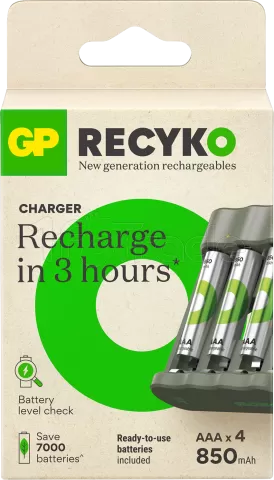 Photo de Chargeur de Piles GP Batteries ReCyko Everyday B441 + 4 piles rechargeables AA 850mAh