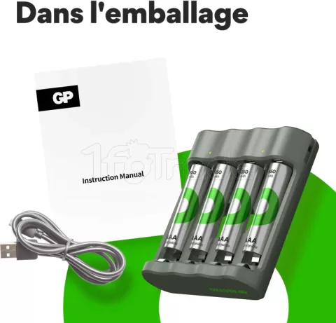 Photo de Chargeur de Piles GP Batteries ReCyko Everyday B441 + 4 piles rechargeables AA 850mAh
