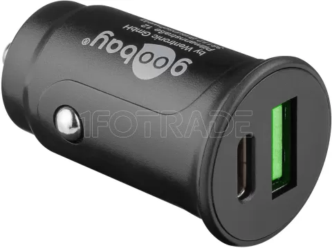 Photo de Chargeur de voiture Allume Cigare Goobay 1xUSB-A + 1x USB-C 27W (Noir)
