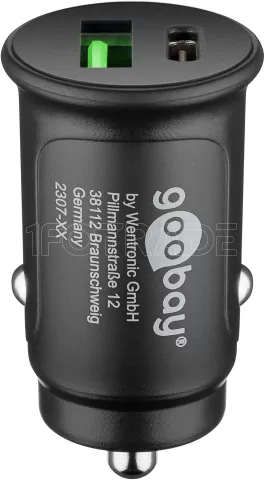 Photo de Chargeur de voiture Allume Cigare Goobay 1xUSB-A + 1x USB-C 27W (Noir)
