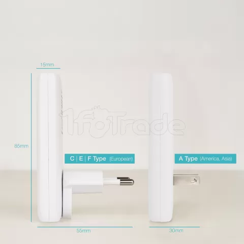 Photo de Chargeur de voyage Tooq GaN 1x USB-C + 1x USB-A 65W ( blanc)